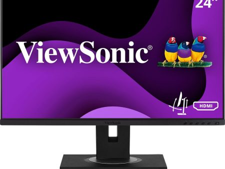 ViewSonic 24 Inch IPS 1080p Ergonomic Monitor with Ultra-Thin Bezels, HDMI, DisplayPort, USB, VGA, and 40 Degree Tilt for Home and Office - Certified Refurbished Fashion