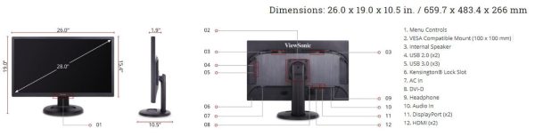 ViewSonic 28 Ultra HD LED Monitor - Certified Refurbished For Sale