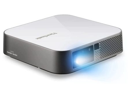 ViewSonic 1080 Portable Projector with 1000 LED Lumens, Auto Focus, Harman Kardon Bluetooth Speakers, HDMI, 16GB Storage, Stream Netflix with Dongle - Certified Refurbished Online