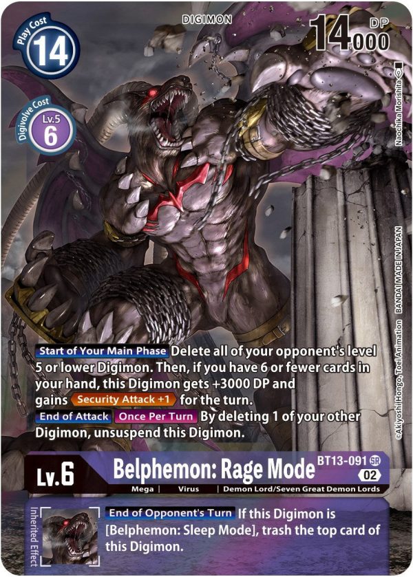 Belphemon: Rage Mode [BT13-091] (Alternate Art) [Versus Royal Knight Booster] Online Hot Sale