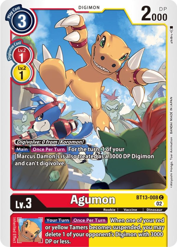 Agumon [BT13-008] [Versus Royal Knight Booster] Online Sale