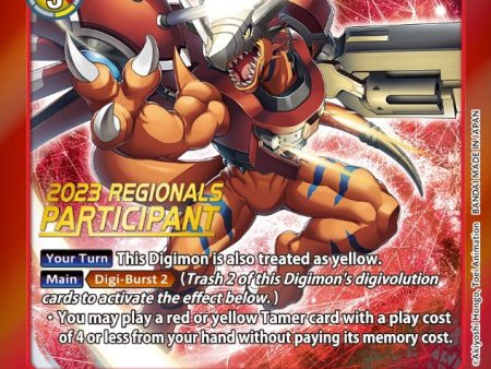 RizeGreymon [BT4-017] (2023 Regionals Participant) [Great Legend Promos] Online Sale